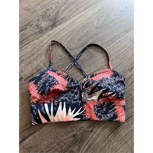 Joylab Strappy Workout Sports Bra Active Abstract Blue Tan Gym Joy Lab XS